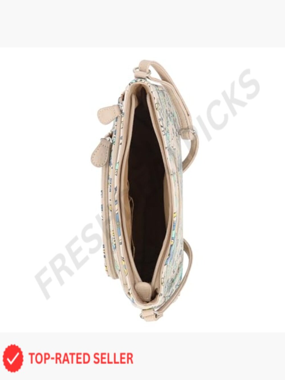 Vegan Leather Crossbody Bag with Multiple Pockets and Adjustable Strap - Picture 3 of 5